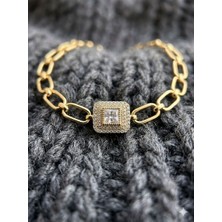 Zarene Silver Xuping Baget Taşlı Bileklik 14K Gold