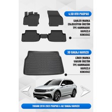Sahler Volkswagen Tiguan 2016-2023 Uyumlu 4.5d Premium Havuzlu Oto Paspas ve Liner Alt Bagaj Havuzu