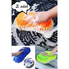 Duffa 2 Adet Püsküllü Mikrofiber Araba Köpürtme Süngeri Araç Yıkama Temizlik Süngeri Çizik Önleyen Sünger