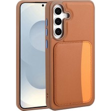 - Galaxy S25 Fe ile Uyumlu Kılıf Kamera Korumalı Kartlıklı Cüzdanlı Renkli Tuşlu Deri Tasarımlı Silikon