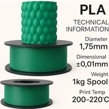 Filetto Pla+ Filament 1.75MM 1 kg - Yeşil