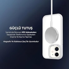 Kılıf Şarj Özellikli Krom M-Safe Uyumlu Silikon Sararmaz Kapak (Beyaz, 11)