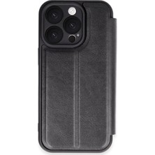 Mossem Iphone 16 Pro Kılıf Flip Cover - Siyah