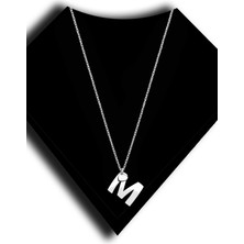 Roxx Jewellery 925 Ayar Gümüş Kalp Sallantılı M Harf Kadın Kolye