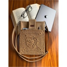 Aksesuar Sepeti El Yapımı Cepli, Ayarlanabilir Askılı, Kağıt Ip, Kitap Çantası, Tablet Kılıfı, Organizer Çanta