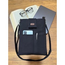 Aksesuar Sepeti El Yapımı Cepli Ayarlanabilir Askılı, Kılıf Çanta, Tablet Kılıfı, Kitap Çantası, Organizer Çanta,