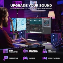M-Audıo Bx4-4.5" Stüdyo Monitörleri, Hd Pc Hoparlörleri, Müzik Prodüksiyon Yazılımı ile Kayıt ve Multimedya Için, 120W, Çift
