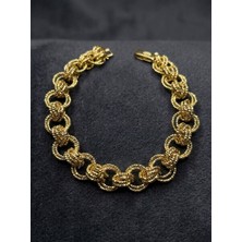 Zarene Silver Xuping Parlak Burgulu Bileklik 14K Gold