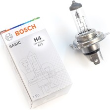 Bross Otomotiv Kısa Uzun Far Sis Lambası Için Bosch Basıc Seri 1987302803 12V 60/55W H4 Halojen Far Ampulü Tırnaklı