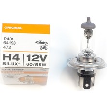 Bross Otomotiv Kısa Uzun Far Sis Lambası Için Osram Orıgınal Seri 64193 12V 60/55W H4 Halojen Far Ampulü Tırnaklı