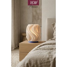Nazze Creamo Mavi Masa Lambası Modern Abajur