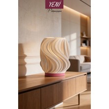 Nazze Creamo Fuşya Pembe Masa Lambası Modern Abajur
