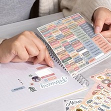 Set - 1500+ Adet Çıkartma - Takvim, Ajanda, Günlük, Planlayıcı, Not Defteri, Journal Için Düzenleyici Etiketler - - Stickeralbum - 3 Aylık Book