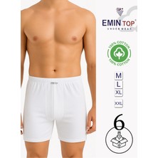 Erkek Boxer Short 6'lı - Beyaz Boxer Şort