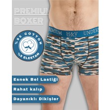 Mercan İç Giyim 4'lü Kamuflaj Desenli Boxer-Avantaj Paketi-Iz Yapmayan Bel Lastiği
