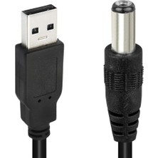 OEM 4870 - Cable - Powermaster USB Erkek 5.5x2.1 Uçlu Adaptör Jackli 80 cm Kablo