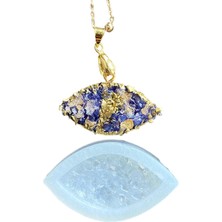 Cnk Craft Shop Yuvarlak Druzy Kristal Silikon Epoksi Kalıbı, 4 Cm, Şeffaf, Kolye ve Anahtarlık Yapımı Için, Tekrar Kullanılabilir (Nazargoz)