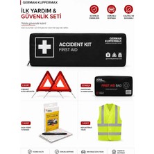 German Kupfermax Accident Kit: Araç Acil Durum ve Kaza Seti, E Belgeli 2 Reflektör, Reflektörlü Yelek, 15 Parça Ilk Yardım Çantası ve Kaza Tespit Tutanağı Seti