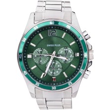 Swiss Plus Erkek Kol Saati - Essential Collection - Model-2 ST3516AGS Green/silver