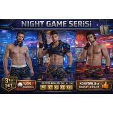 Mercan İç Giyim Erkek Pamuklu Boxer 3'lü Set - Nıght Game Serisi, Rahat Kesim