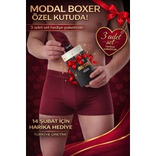 Mercan İç Giyim 3'lü Bordo Modal Boxer