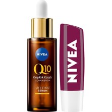 Q10 Kırışıklık Karşıtı Çift Etkili Cilt Serumu 30ML, Böğürtlen Işıltılı Dudak Bakım Kremi