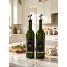 Trend Home Life Amber 2'li 750 ml Şık Tasarımlı Cam Zeytinyağı ve Sıvıyağ Şişesi Stand Yoktur