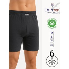 Erkek Boxer Short 6'lı - Antrasit Boxer Şort