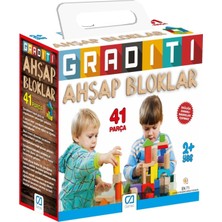 Graditi 2+ Yaş Için 41 Parçalı Eğitici ve Öğretici Sağlığa Zararsız Ahşap Aktivite Blokları