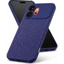 M.TK Moveteck Honor 600 Uyumlu Kılıf Kamera Çıkıntılı Deri Görünümlü Dikiş Desenli Koruyucu Kapak