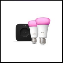 Huewca 9W E27 Renkli Akıllı Ampul 2'li Pro Başlangıç Seti (Bridge Pro V3 Dahildir)