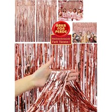 Borapack Metalik Arka Fon Perde Pembe