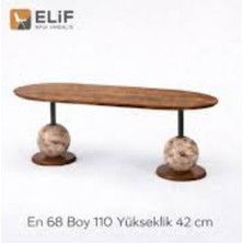 Elif Sandalye Eliptik Orta Sehpa 110X60 cm – Küre Ayaklı Modern Salon Sehpası