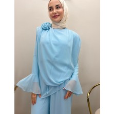JOOQSTORE Gül Broş Detaylı Kolları Volanlı Takım