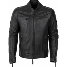 By Motto Express Biker Erkek Motorcu Hakiki Deri Ceket / Yazlık Form; Perforeli Deri Ana Bölümler