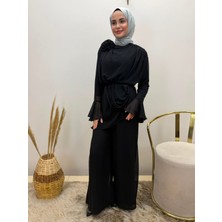 JOOQSTORE Gül Broş Detaylı Kolları Volanlı Takım