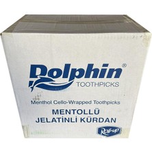 Dolphin Mentollü Jelatinli / Poşetli Ahşap Kürdan - 500 Adetlik 50 Paket