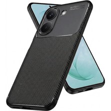 Nezih Case Poco X8 Pro Uyumlu Kamera Korumalı (Karbon Tasarım) Koruyucu Lüx Silikon Kılıf