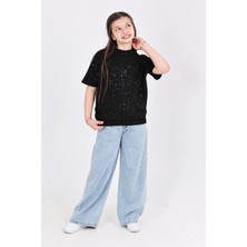 Modanino Kız Çocuk 2'li Jean Takım (Pantolon+Bluz) 7-12 Yaş 12666