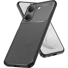 Nezih Case Poco X8 Pro Uyumlu Kamera Korumalı (Karbon Tasarım) Koruyucu Lüx Silikon Kılıf