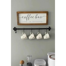 Duvara Monte Edilen 6 Kancalı Dekor Kaşıklık ve Kupa Askısı