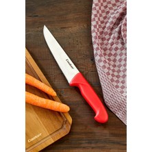 Cooker 31 cm Paslanmaz Çelik Kasap Bıçağı Kırmızı CKR4599