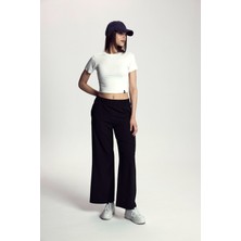 Scorp Carina Kadın Beli Lastikli Bol Paça Pantolon Siyah