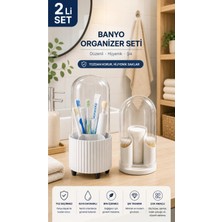 Empressco Blackstar Kapaklı Pamukluk ve Diş Fırçalık Organizer Seti Beyaz - Fiyatı, Yorumları