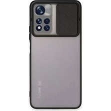 Aslanoğlu Store Newface Xiaomi Redmi Note 11T Kılıf Palm Buzlu Kamera Sürgülü Silikon - Siyah