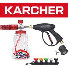 Jo Moyner Snowstorm Karcher K Serisi Uyumlu Köpük Aparatı Foam Lance Köpük Yapıcı Tabancalı Full Set 1000ML Kısa Tetik Seti 5'li Nozzle ve Adaptörlü