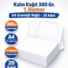 Orbak Kağıtçılık Kalın Kağıt 300 Gr. 1. Hamur A4 Gramajlı Kağıt -10 Adet