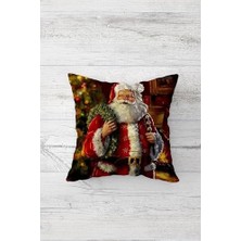 Pelangi Baba Yılbaşı Temalı Çift Tarafı Baskı Gizli Fermuar Yastık Kılıfı Kırlent Koltuk Yastık Kılıfı, Kırmızı-Yeşil 45 x 45, 24691174145451
