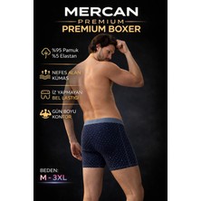 Mercan İç Giyim Çiçek Desenli Pamuklu Boxer - Iz Yapmayan Bel Lastiği