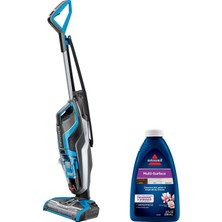 Crosswave, 3'ü 1 Arada Yüksek Vakumlu Süpürme ve Silme Makinesi 17132, Siyah/mavi, Süpürme, Silme ve Kurulama, Sert Zeminleri ve Halıları Temizler